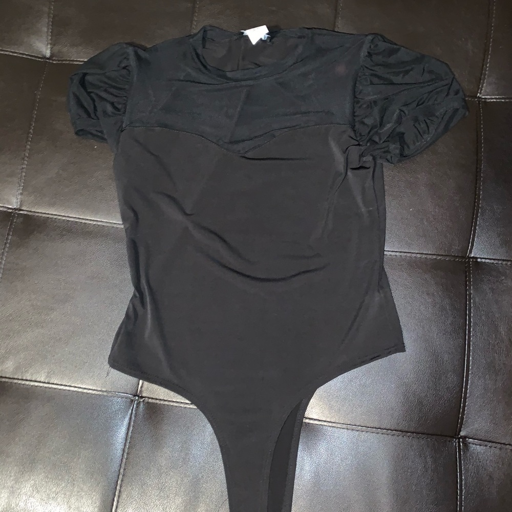 Black and mesh bodysuit
